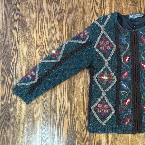 Vintage 90s Zip Up Wool Cardigan Sweater - Picture 6 of 11